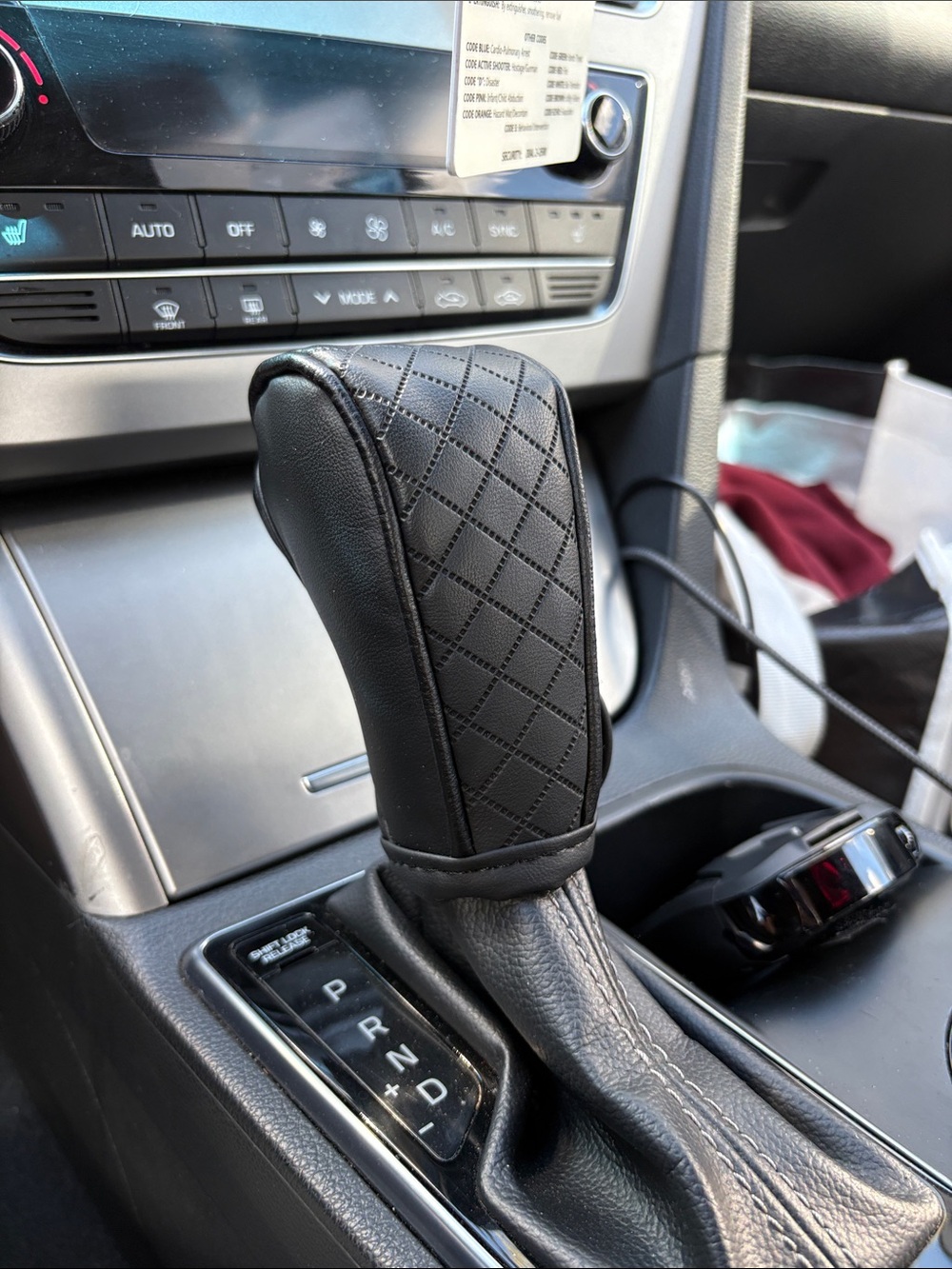 Premium Black Leather Gear Shift Cover for Car